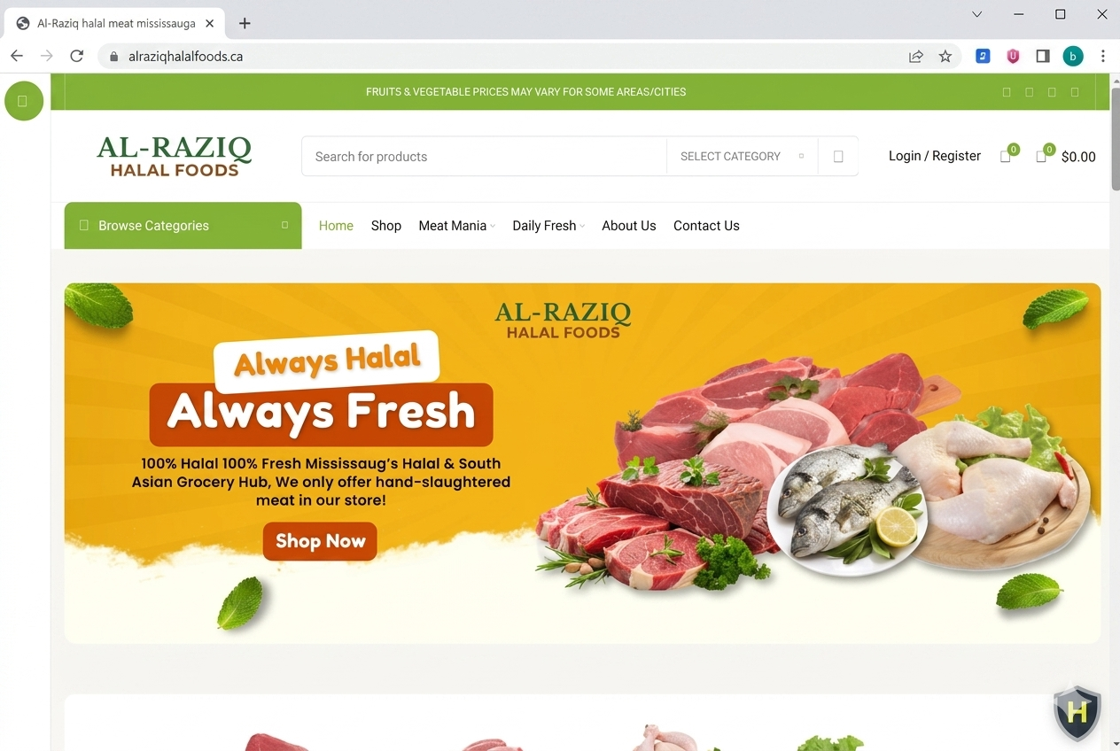 Alraiq Halal Foods Canada Screenshot